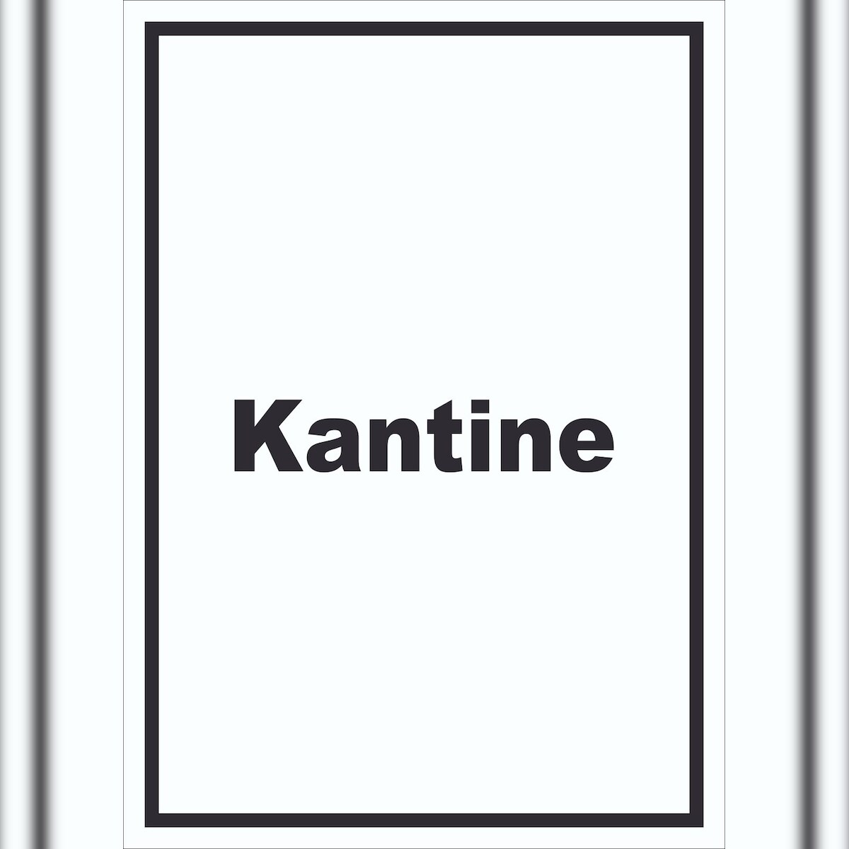 HB-Druck Kantine Schild mit Text essen und trinken hochkant A6 Rückseite selbstklebend Image
