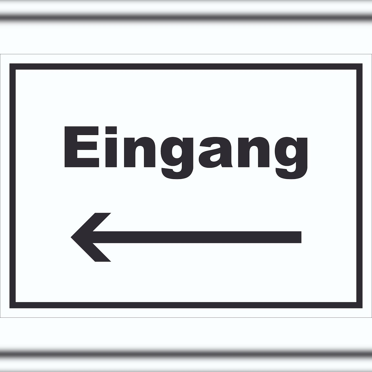 HB-Druck Eingang Schild mit Text und Richtungspfeil links Zugang Eintritt waagerecht A6 Rückseite selbstklebend Image