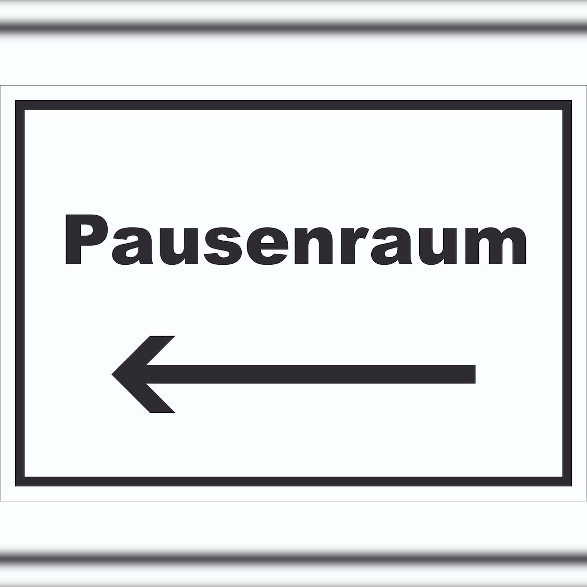 HB-Druck Pausenraum Schild mit Text Richtungspfeil links Pause Mittagspause waagerecht A5 (148x210mm) Image