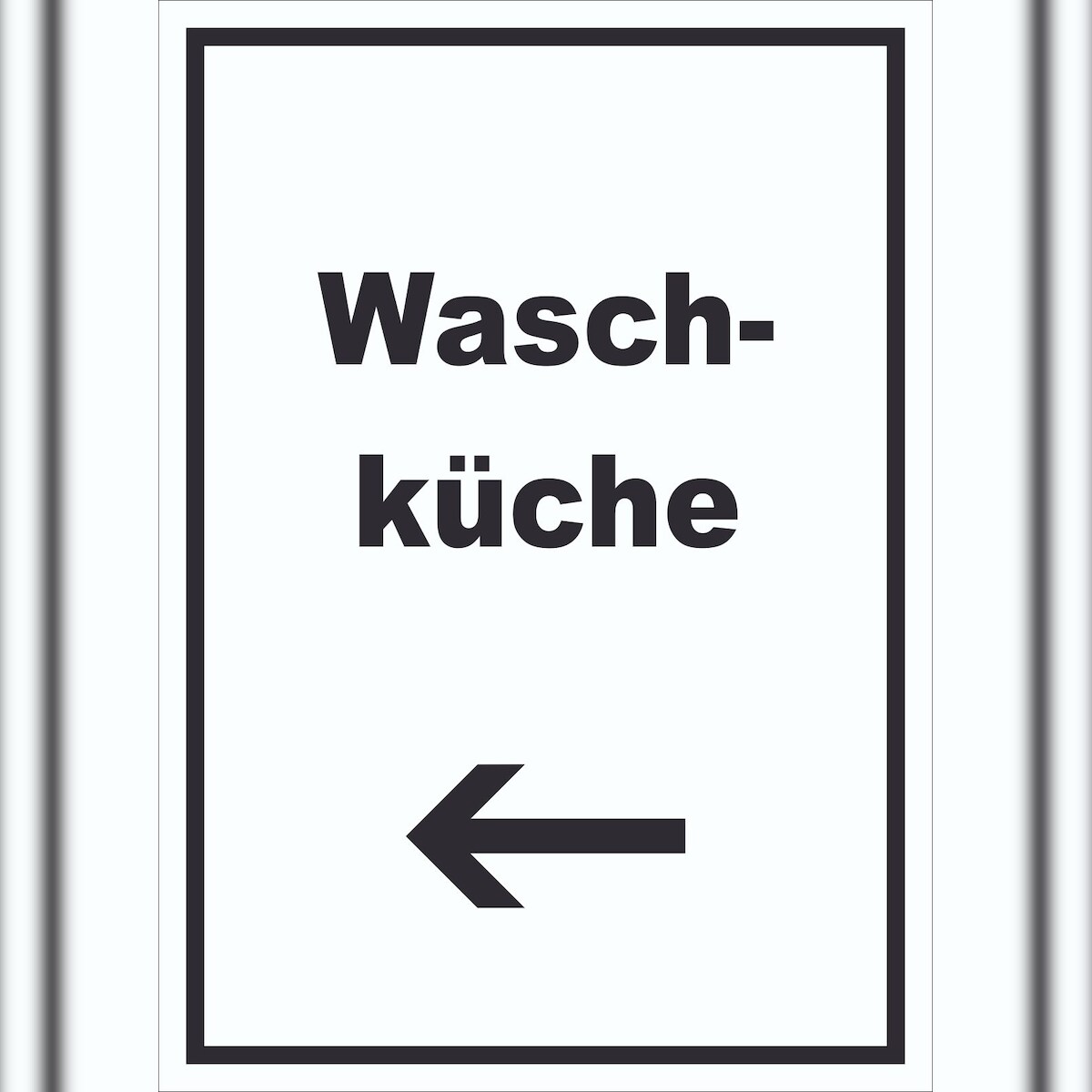 HB-Druck Waschküche Schild mit Text und Richtungspfeil links Waschraum hochkant A0 Rückseite selbstklebend Image