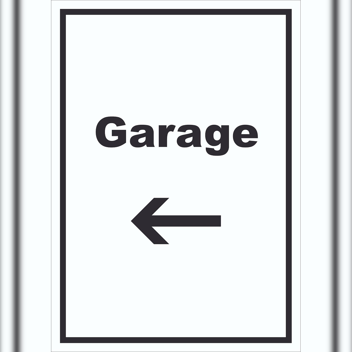 HB-Druck Garage Schild mit Text und Richtungspfeil links Auto Stellplatz hochkant A4 (210x297mm) Image