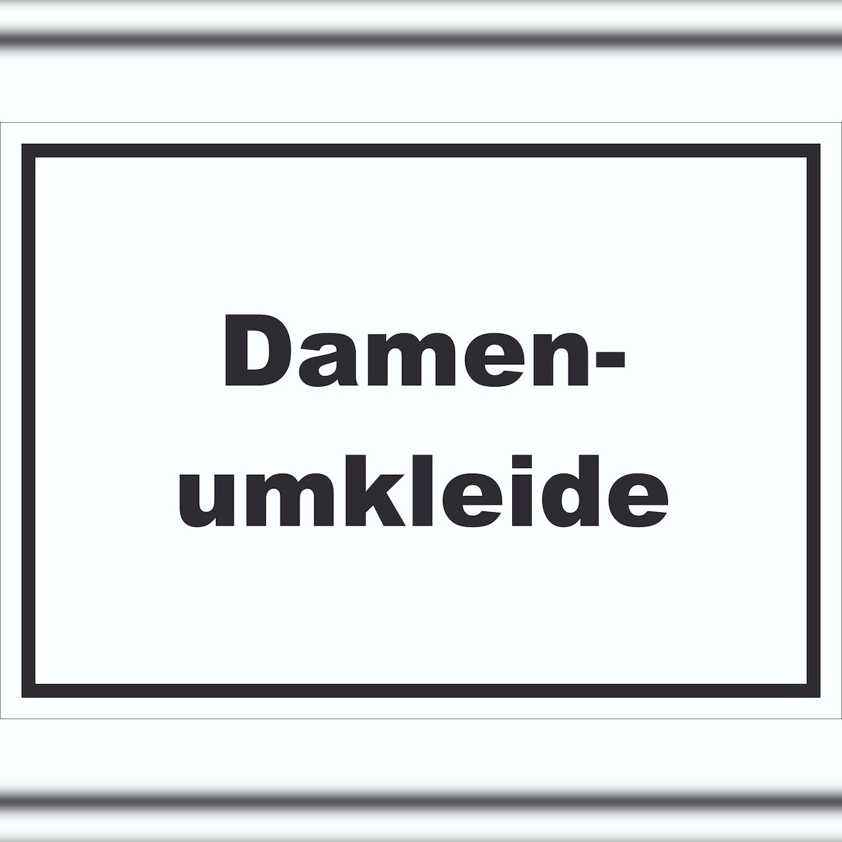 HB-Druck Damenumkleide Schild mit Text waagerecht A5 Rückseite selbstklebend Image