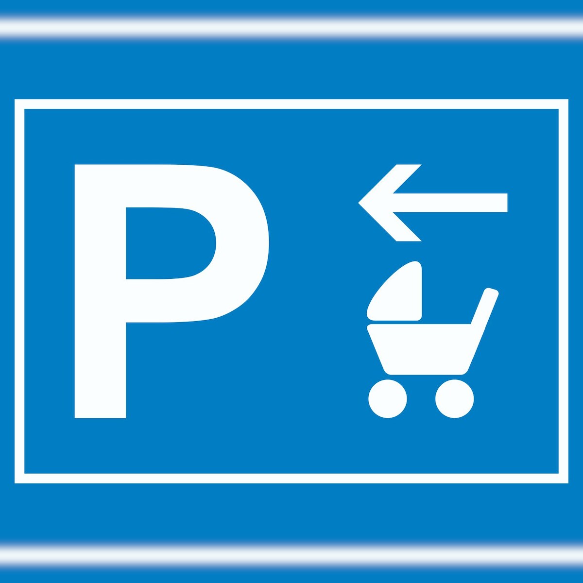 HB-Druck Kinderwagen Parkplatz Schild mit Richtungspfeil links waagerecht A4 Rückseite selbstklebend Image