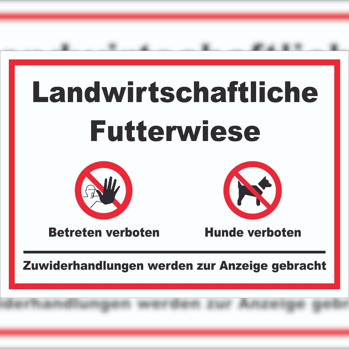 HB-Druck Landwirtschaftliche Futterwiese Betreten und Hunde verboten Schild A0 (841x1189mm) Image