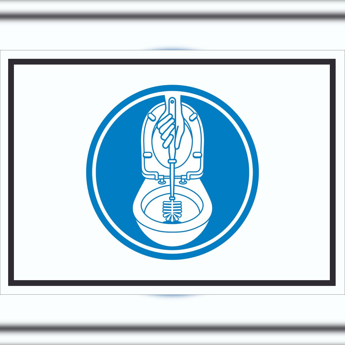 HB-Druck Bitte Klobürste benutzen Schild Symbol A2 Rückseite selbstklebend Image