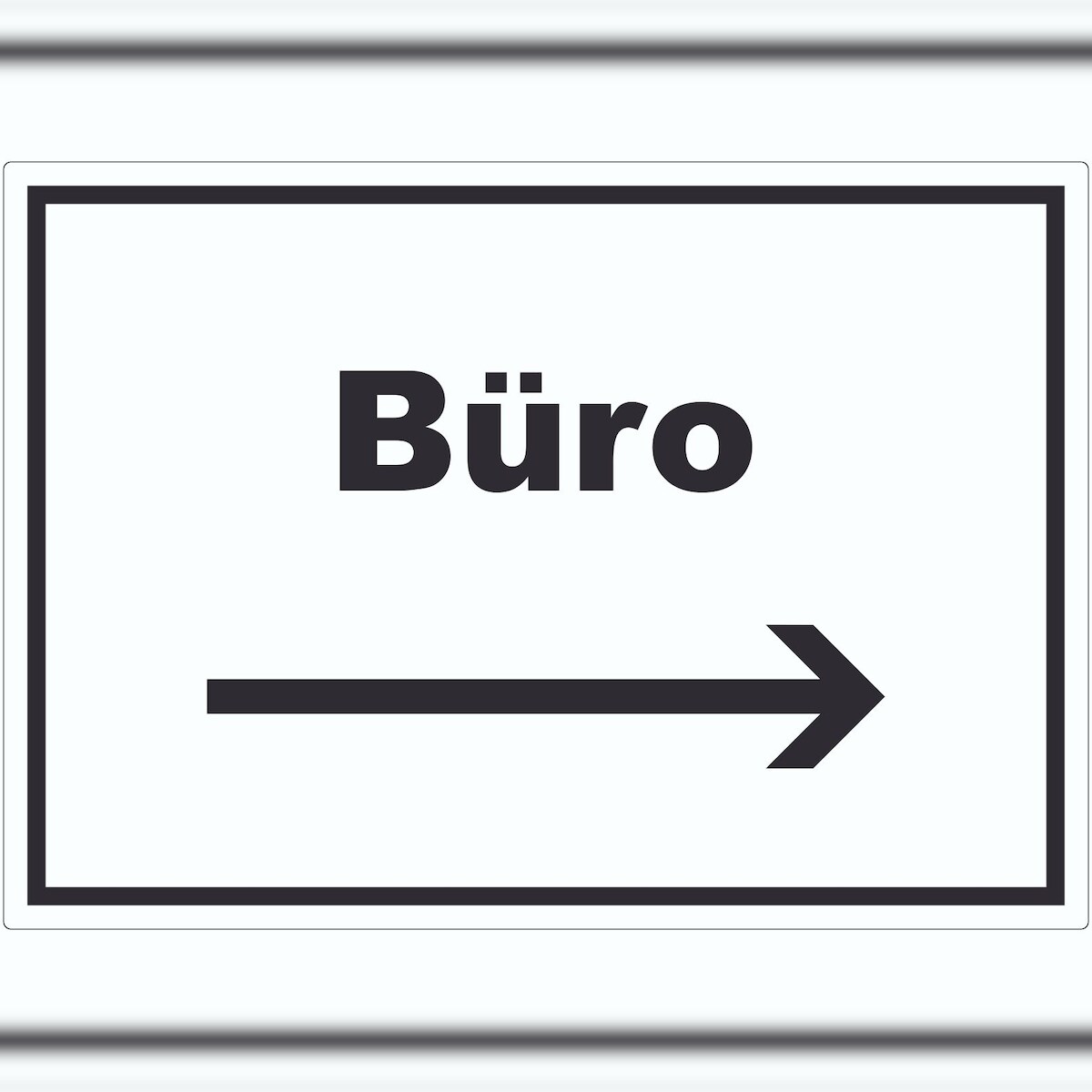 HB-Druck Büro Aufkleber mit Text und Richtungspfeil rechts Office Bureau waagerecht A3 (297x420mm) Image