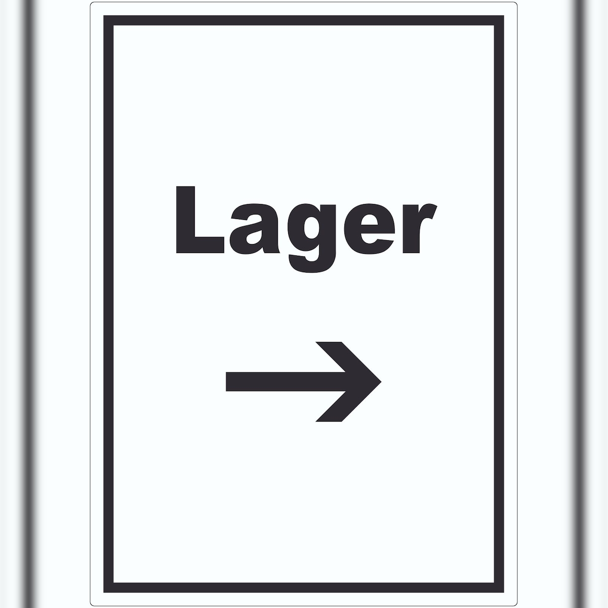 HB-Druck Lager Aufkleber mit Text und Richtungspfeil rechts Storage Warenlager hochkant A7 (74x105mm) Image