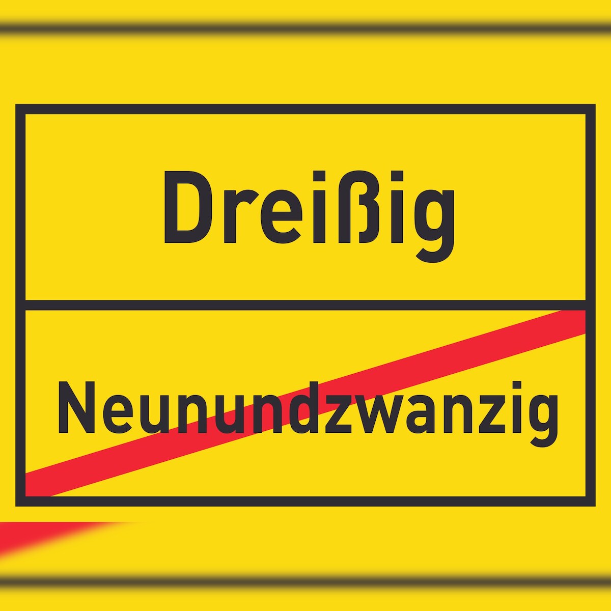 HB-Druck Dreißig Neunundzwanzig Schild Ortsschild A3 Rückseite selbstklebend Image
