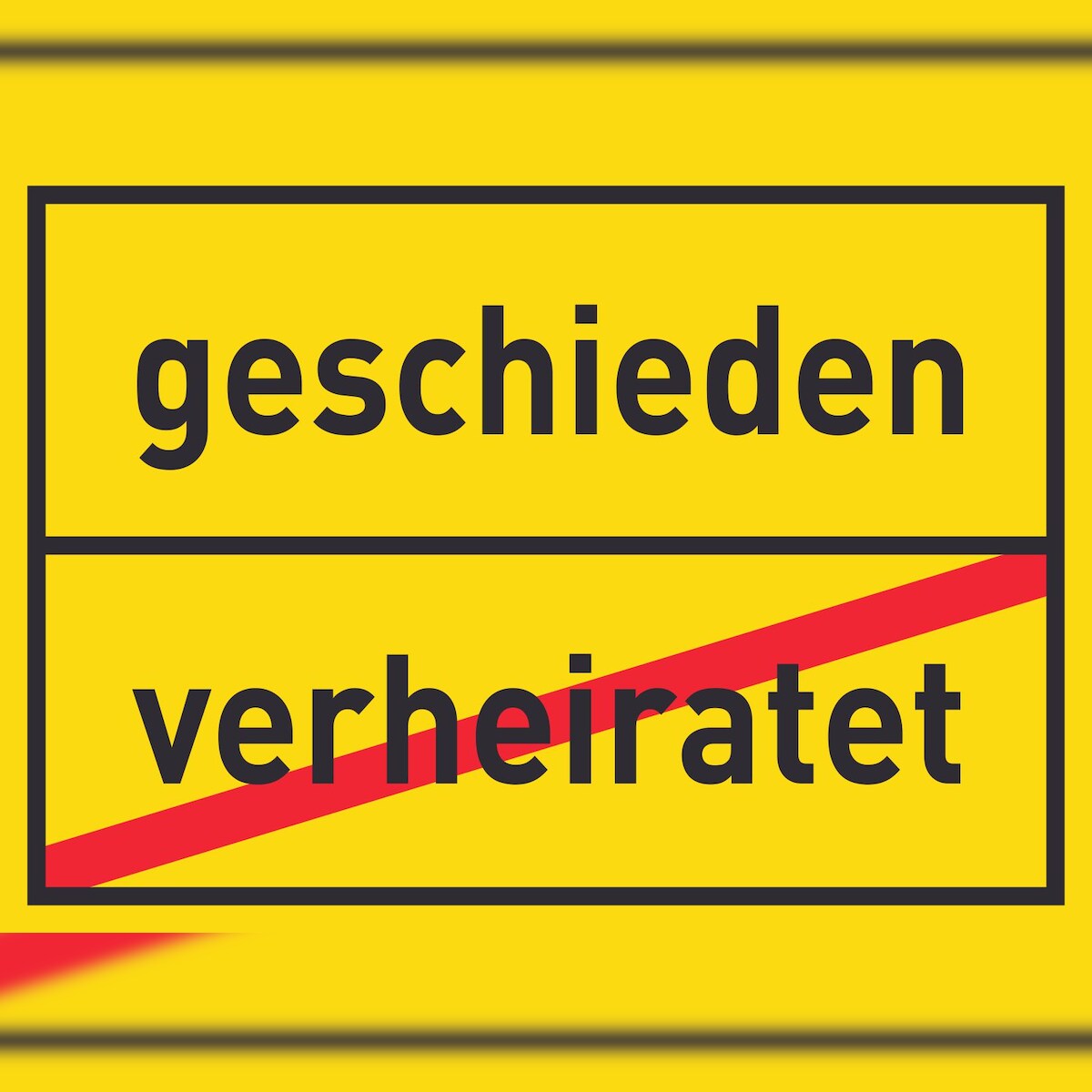 HB-Druck geschieden verheiratet Schild Ortsschild A0 (841x1189mm) Image