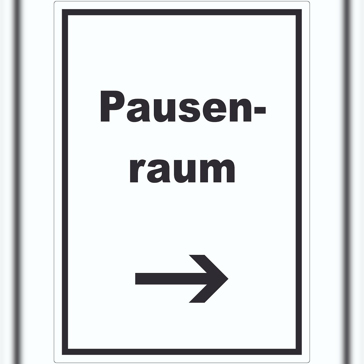 HB-Druck Pausenraum Aufkleber mit Text Richtungspfeil rechts Pause Mittagspause hochkant A5 (148x210mm) Image