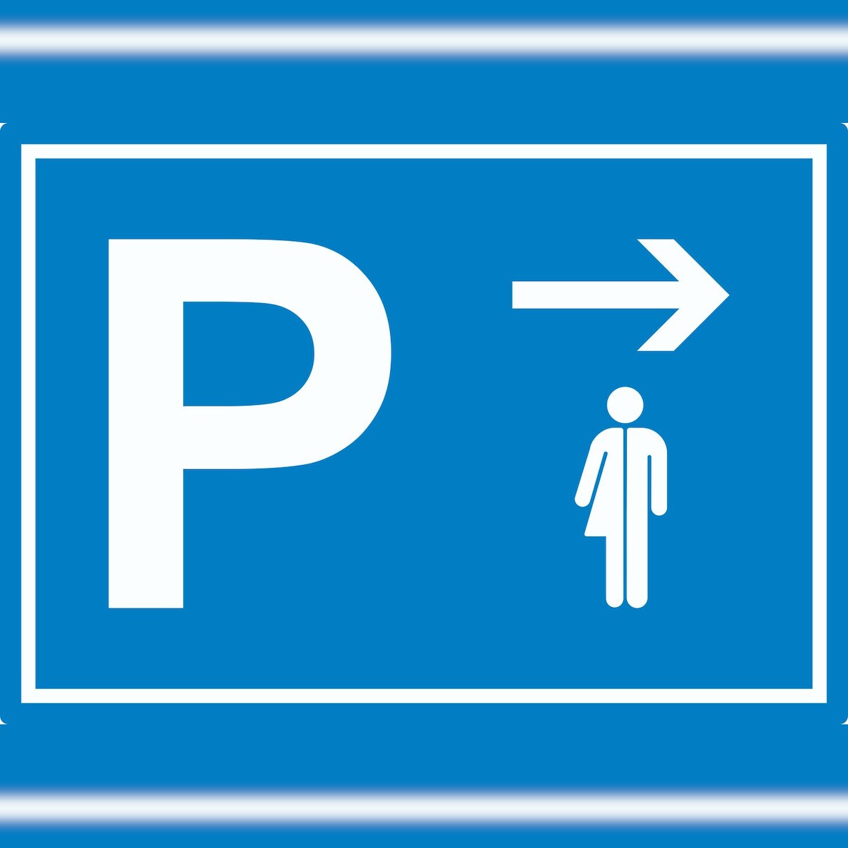 HB-Druck Transgender Parkplatz Aufkleber mit Richtungspfeil rechts waagerecht A2 (420x594mm) Image