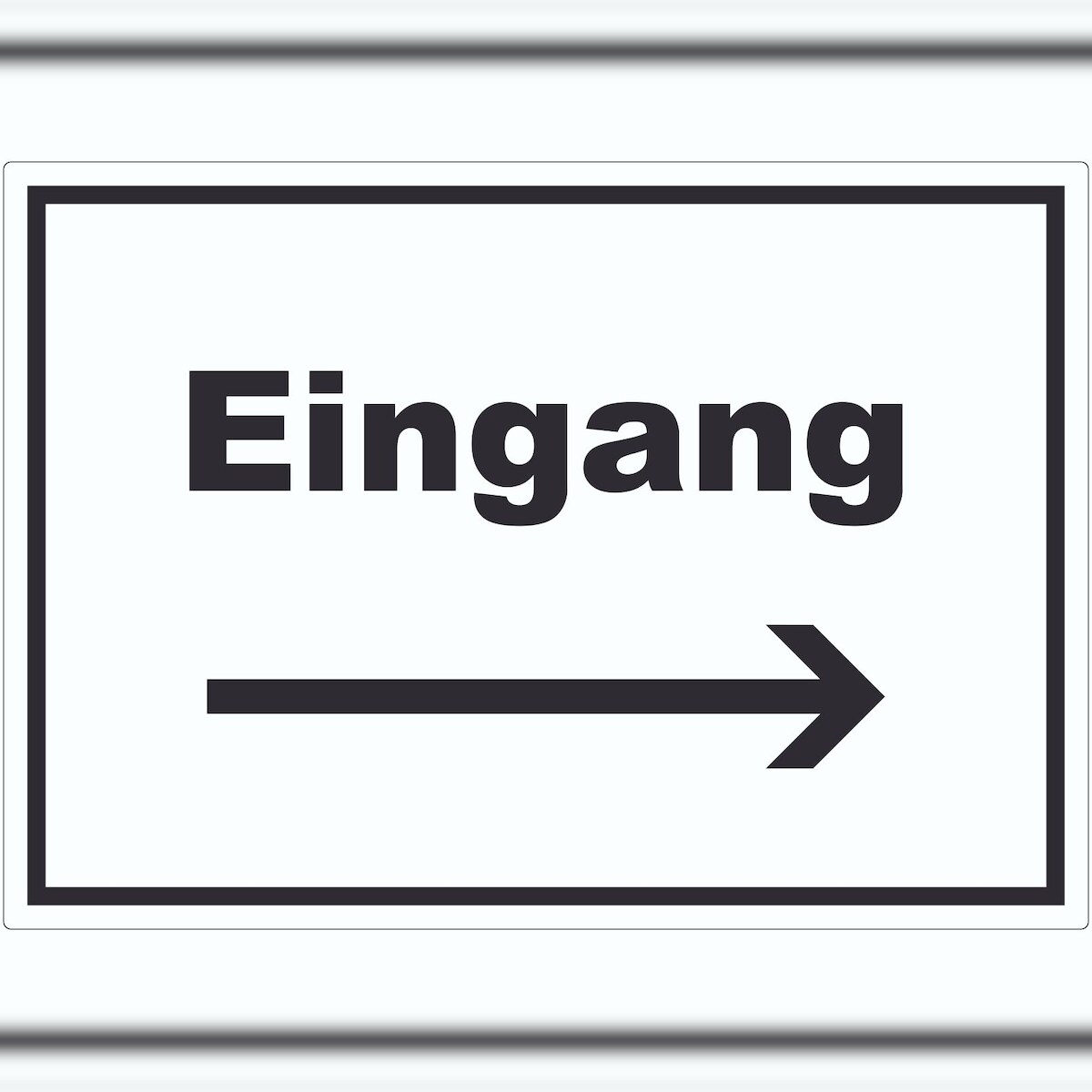 HB-Druck Eingang Aufkleber mit Text und Richtungspfeil rechts Zugang Eintritt waagerecht A2 (420x594mm) Image