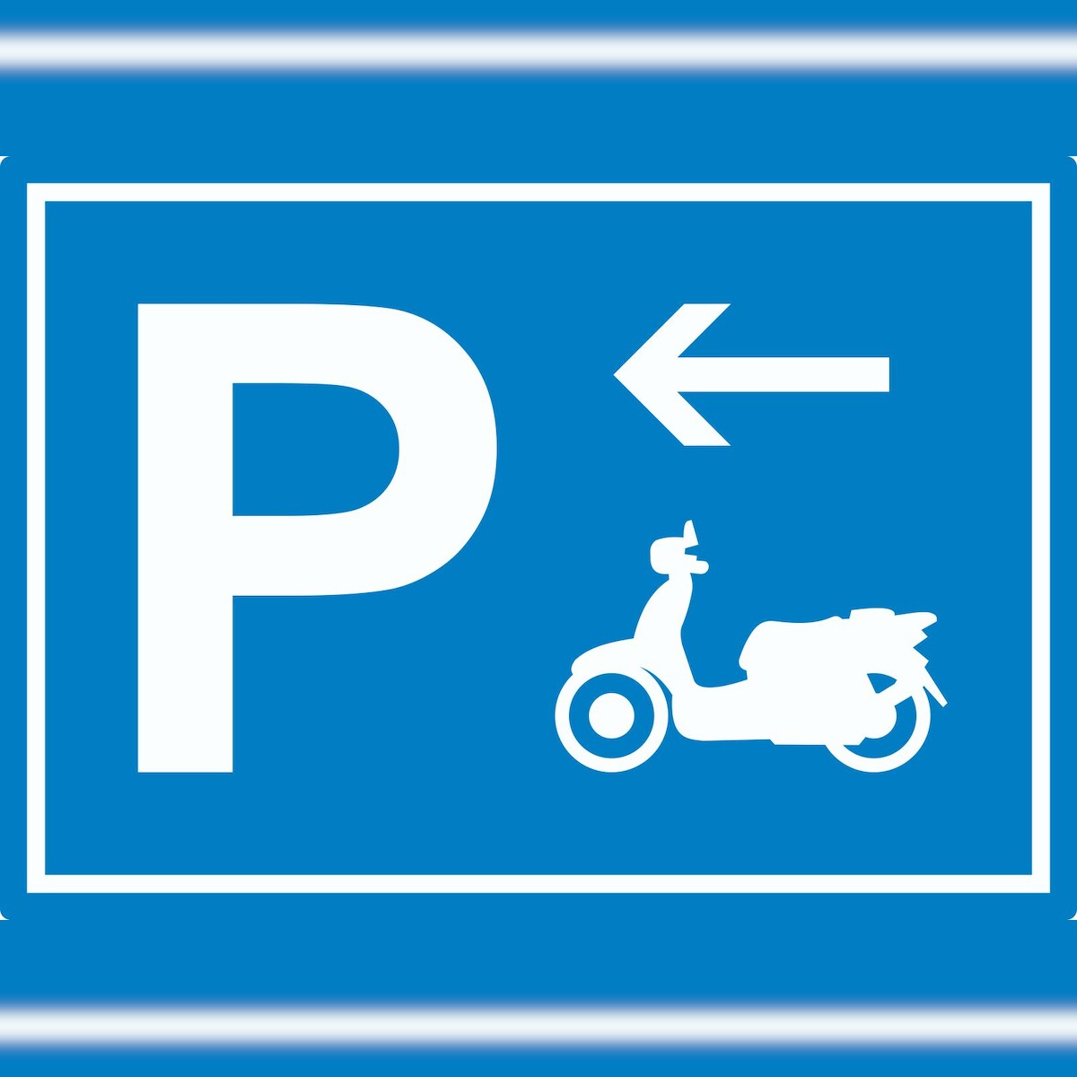 HB-Druck Motorroller Parkplatz mit Richtungspfeil links Aufkleber waagerecht A6 (105x148mm) Image