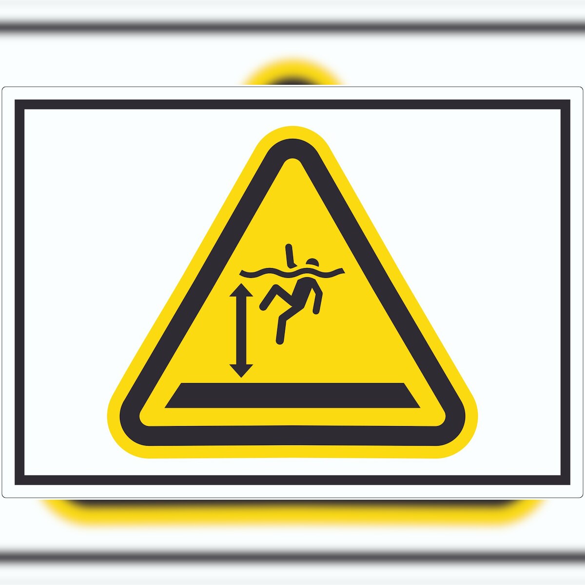 HB-Druck Aufkleber Warnung tiefes Wasser Symbol A1 (594x841mm) Image