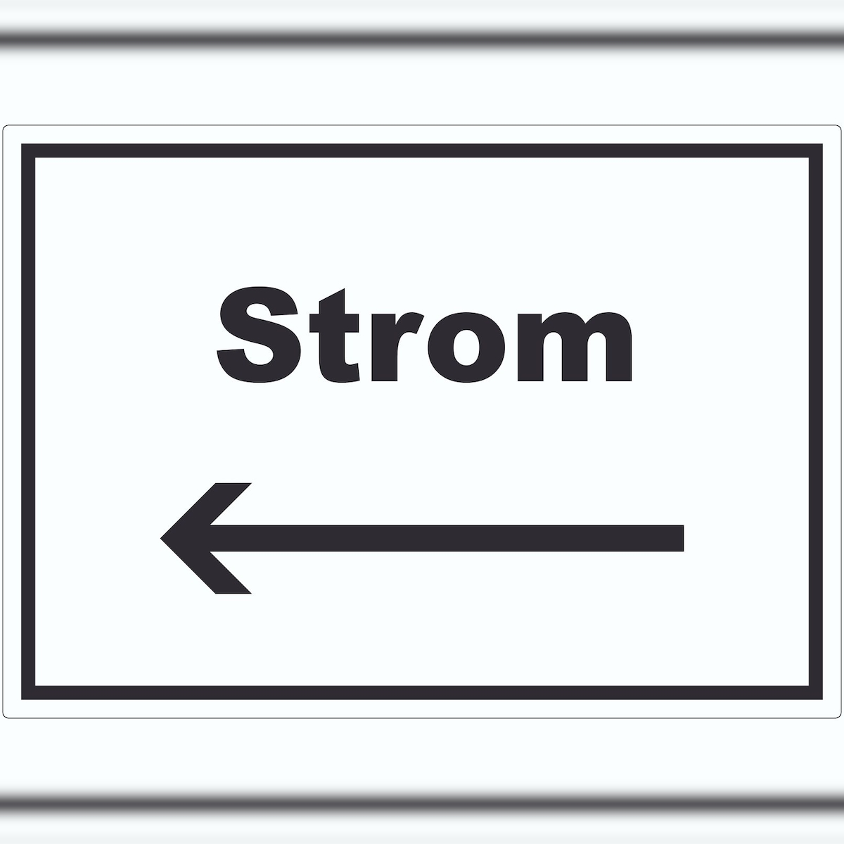 HB-Druck Strom Aufkleber mit Text und Richtungspfeil links Anschluss waagerecht A0 (841x1189mm) Image