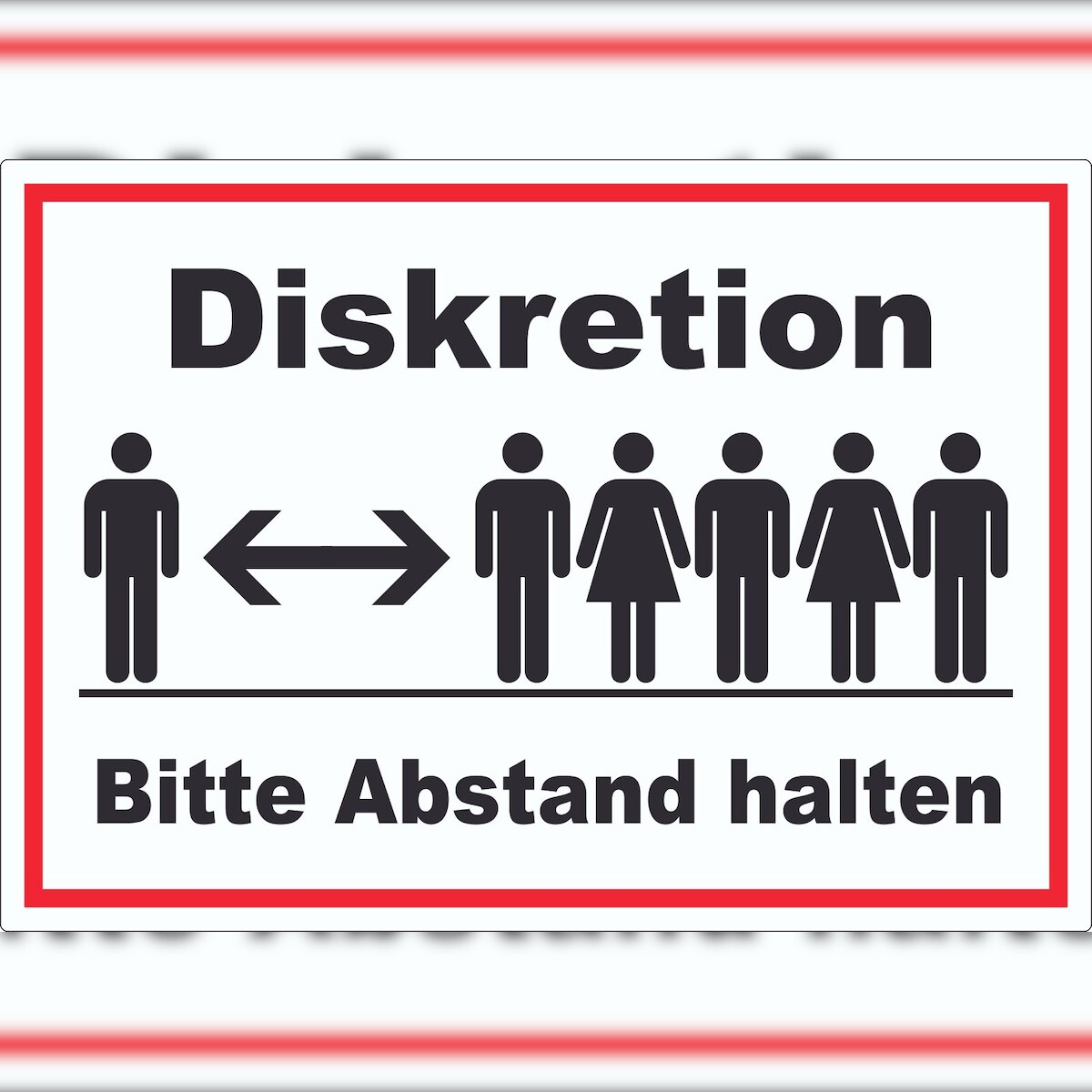 HB-Druck Diskretion Bitte Abstand halten Aufkleber Rücksichtnahme A1 (594x841mm) Image