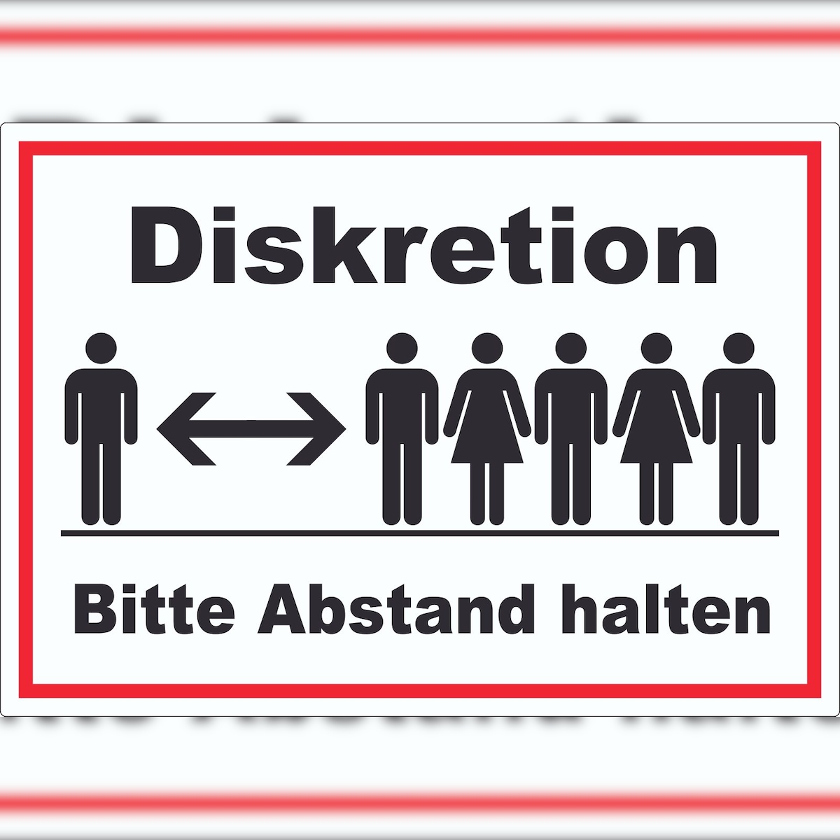 HB-Druck Diskretion Bitte Abstand halten Aufkleber Rücksichtnahme A0 (841x1189mm) Image