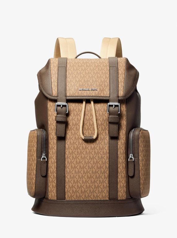 Mk Hudson Signature Logo Backpack - Natural - Michael Kors Backpacks
