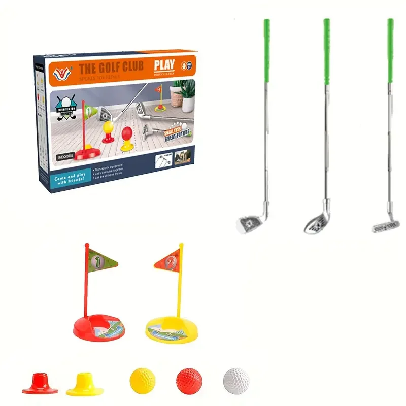 1 set di mazze da golf per bambini, giocattoli per sport all'aria aperta, giochi sportivi, set di mazze da golf retrattili interattive per interni competitivi