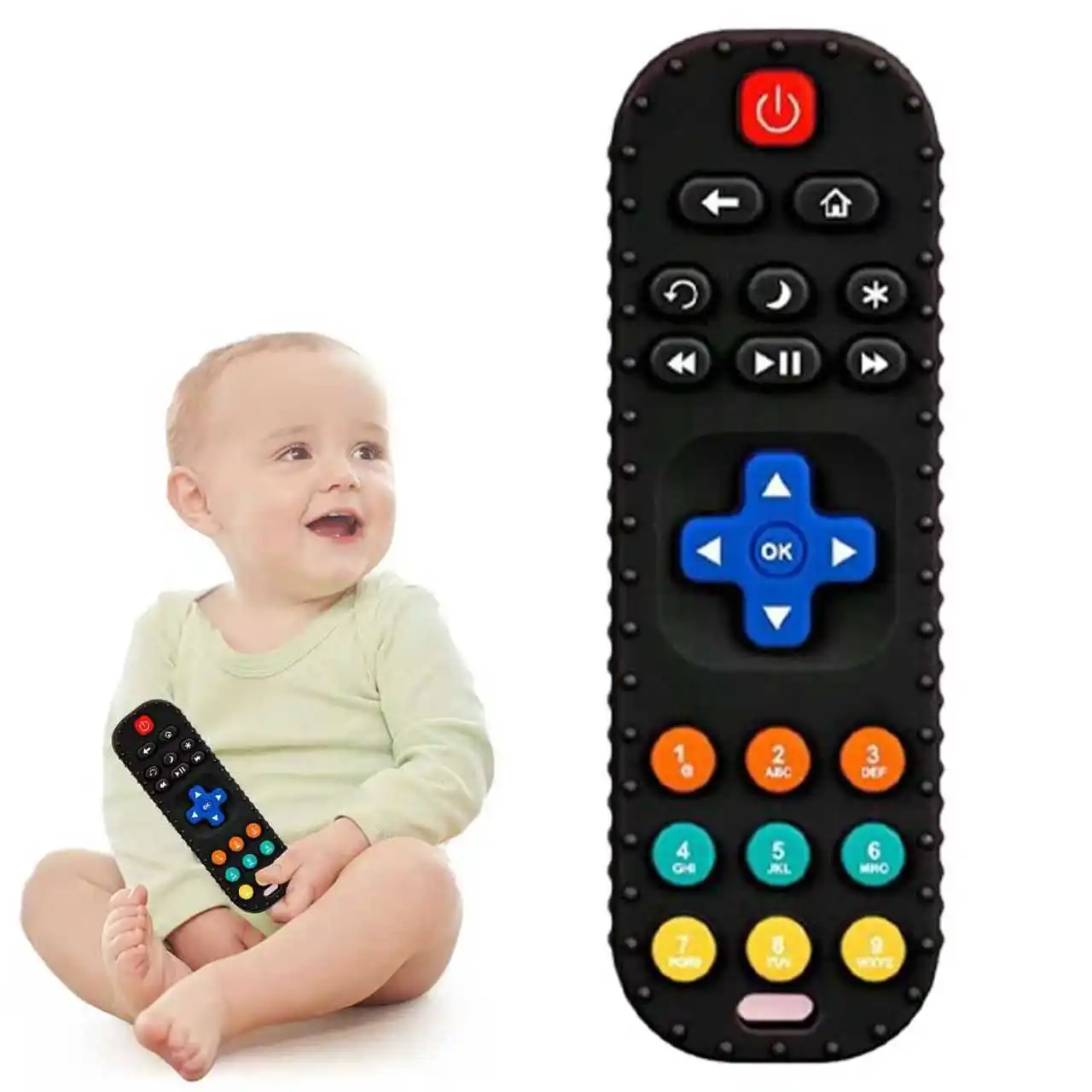 Beißspielzeug für 0-12 Monate alte Babys - Baby-TV-Fernbedienungsform Spielzeug - Baby-Beißring Geeignet für Jungen und Mädchen