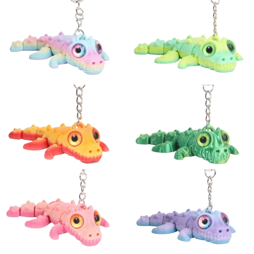 3D-Gedruckter Krokodil-Schlüsselanhänger für Damen Taschendekoration Modischer Rucksack-Anhänger Party-Geschenk Auto-Schlüsselring Schlüsselanhänger-Accessoires Image