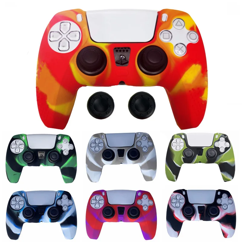 PS5 Camouflage Silikon Schutzhülle Abdeckung Haut für Playstation 5 Controller Gamepad Hülse für DualSense Spiel Zubehör Image