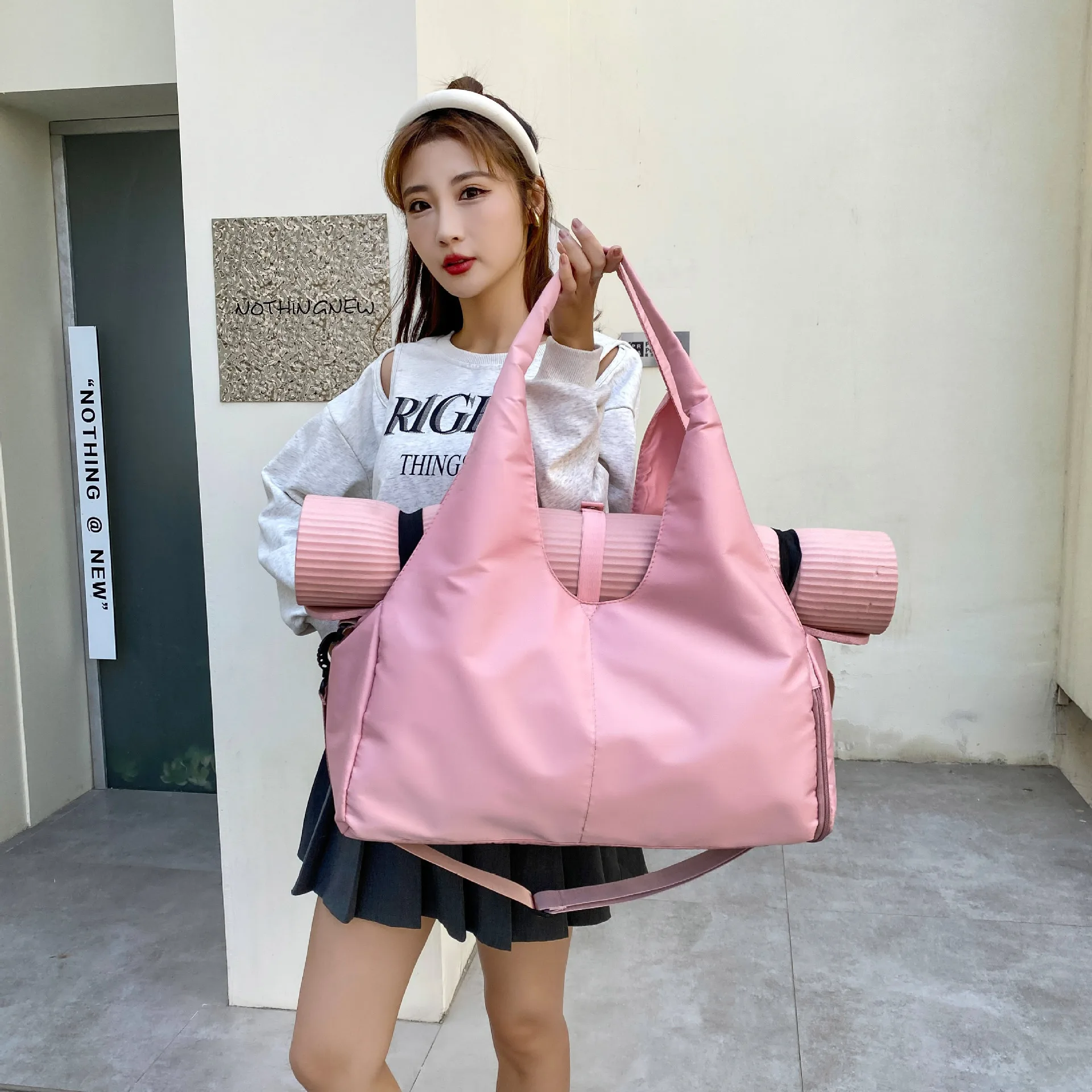 Sacs de yoga imperméables pour femmes, sacs de sport de fitness et de Pilates, grands sacs de voyage, sacs de sport portables, sac à bandoulière, rangement sec et humide