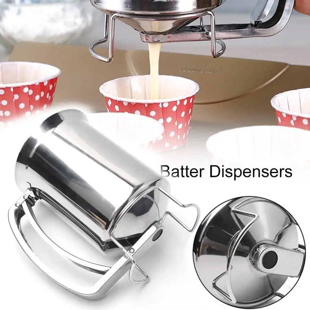 Handheld Pfannkuchen Teig Dispenser Ohne Deckel Edelstahl Professionelle Teig Trichter Küche Werkzeug Für Backen Kuchen Cupcakes Image