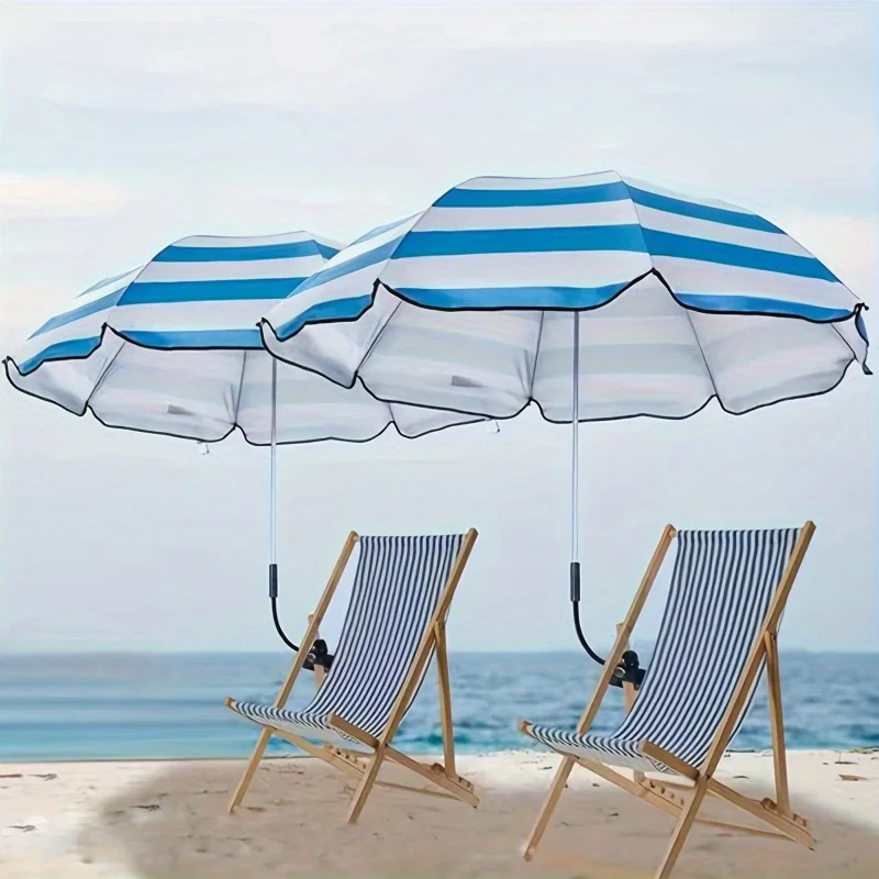 1 Stück wasserdichter Sonnenschirm für Strandstühle mit universeller Klemme, 360° ° Drehbarer Tragbarer Ganzjahres-Golfschirm