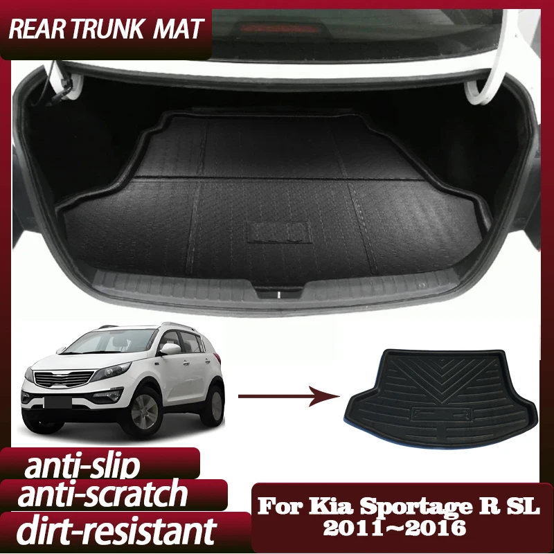 Auto-Heckkofferraummatte für Kia Sportage R SL 2011 2012 2013 2014 2015 2016. Gepäckablage, wasserdichte, rutschfeste Bodenpolster-Teile Image