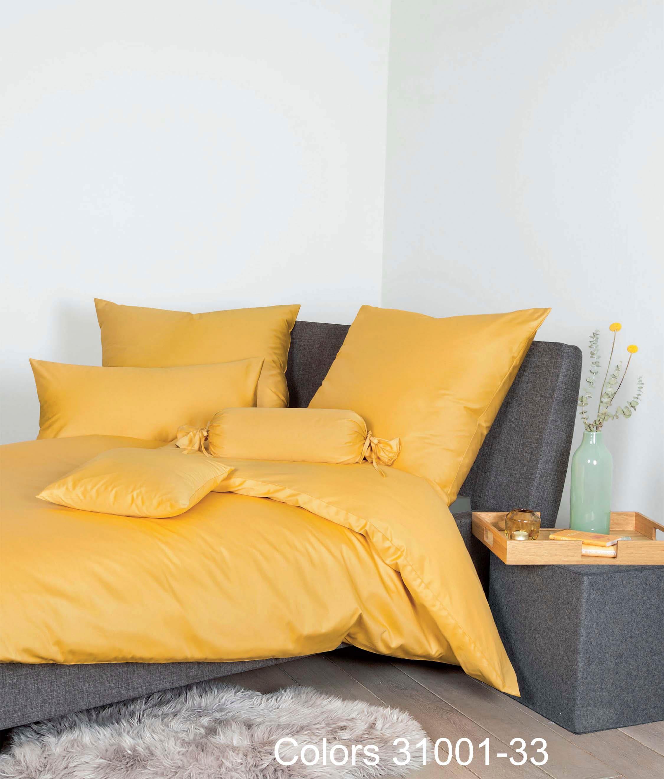 Bettwäsche JANINE "Colors", braun (bernstein), B/L: 155cm x 220cm, 1 Stk., 1 Stk., Mako-Satin, B/L: 80cm x 80cm, 2 Stk., Mako-Satin, Obermaterial: 100% Baumwolle, Bettwäsche, Bettwäsche, feinfädige uni Bettwäsche für alle Jahreszeiten,...