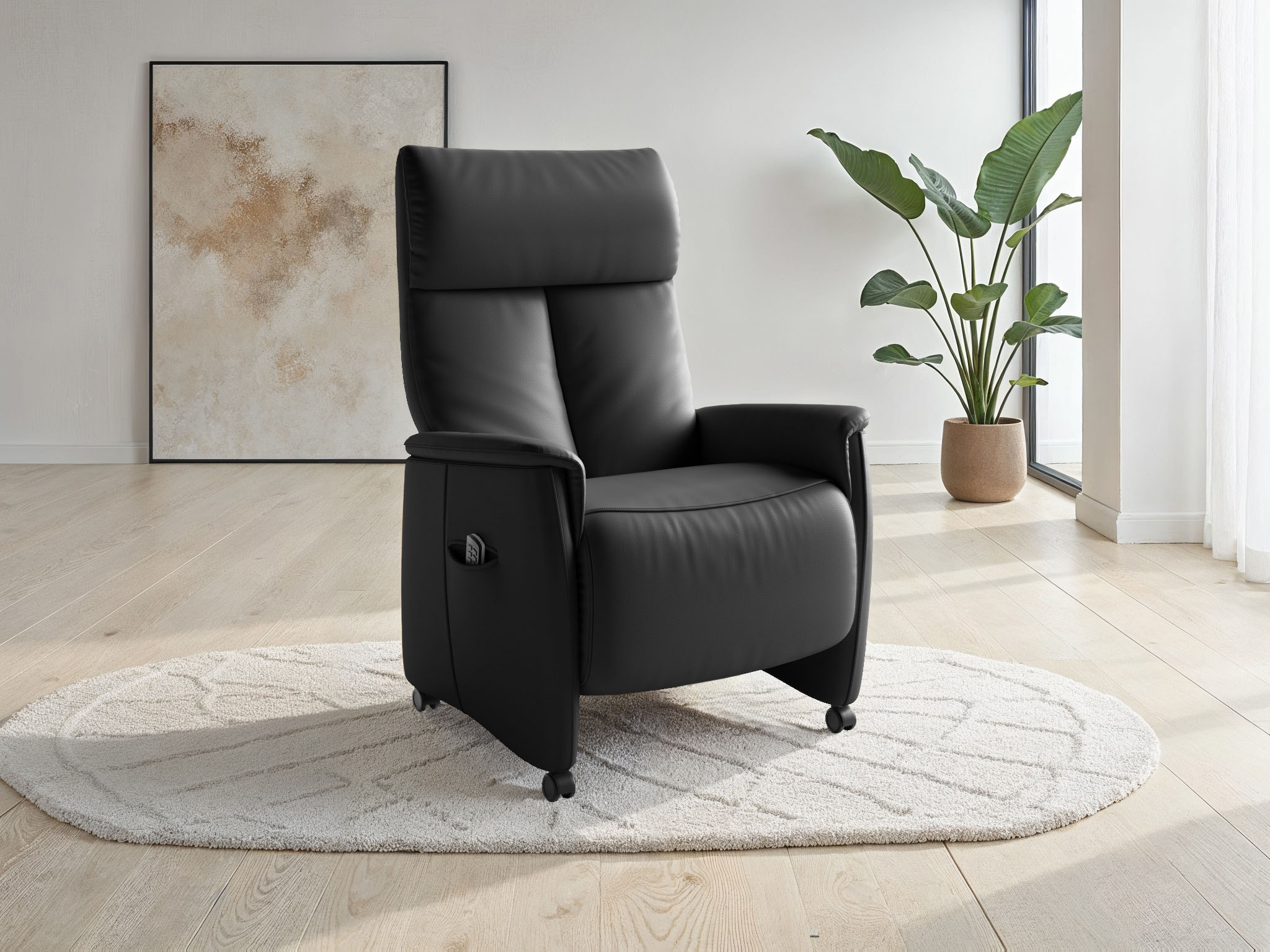 TV-Sessel SIT & MORE "Cremona Comfort", schwarz, B:76cm H:110cm T:84cm, Sessel, wahlweise manuell oder elektrischer Funktion mit Akku Image