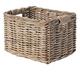 Basil Dorset Luxury Rattan Front Basket - Nature Grey, Large