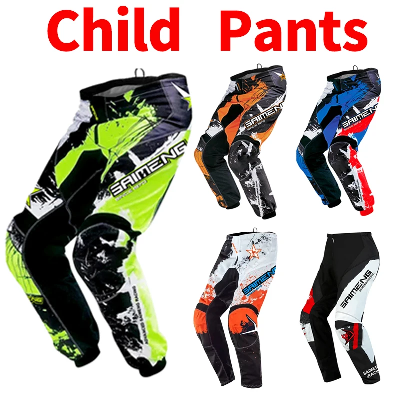 Pantalon de motocross pour enfant SAIMENG, adolescents, adultes, pantalon MX DH MTB Dirt Bike ATV Enduro, ensemble d