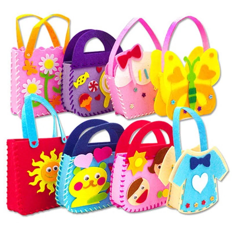 Kit de fabrication de sacs à main en feutre 3 pièces, jouets créatifs DIY, cadeaux originaux pour enfants, adolescents, garçons, filles, cadeaux de fête d