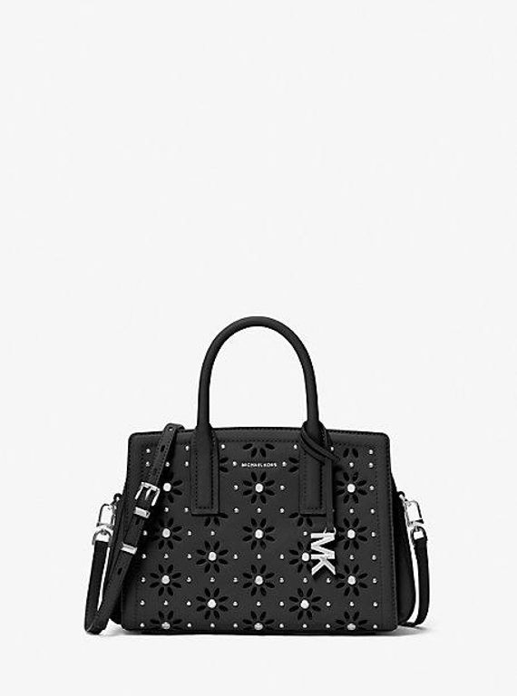 Mk Laila Small Embellished Laser Cut Leather Satchel