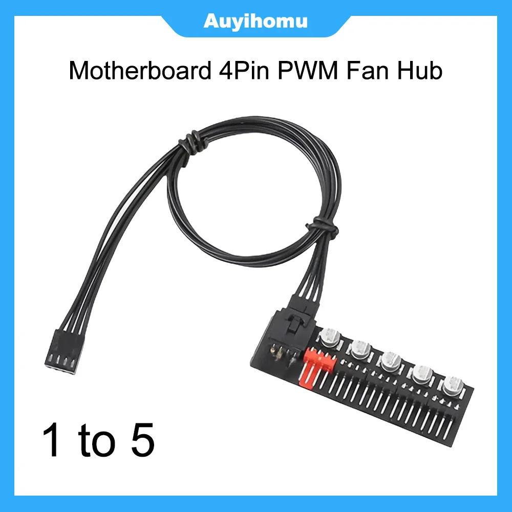 1 bis 5 PWM Lüfter-Hub-Splitter 4-Pin Lüftergeschwindigkeitsregler für PC-Gehäuse Image