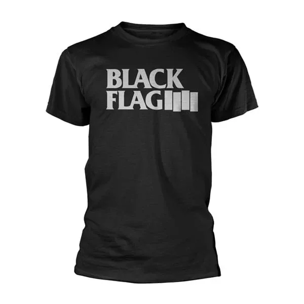 Black Flag Classic Four Bars Logo Grafik-T-Shirt, 100 % Baumwolle, Hardcore-Punk-Print-T-Shirt, Unisex-Punk-Streetwear-Kurzarmshirt