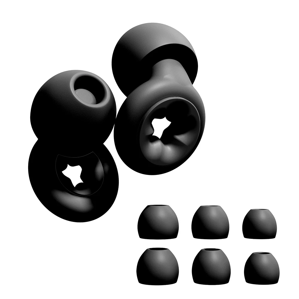 HUAK Plus Ohrstöpsel Weiche Wiederverwendbare Silikon-Ohrstöpsel mit Extra Abdeckung zum Schwimmen, Schlafen, Lernen, für Konzerte, Motorradfahrer, Mehrfarbig Image