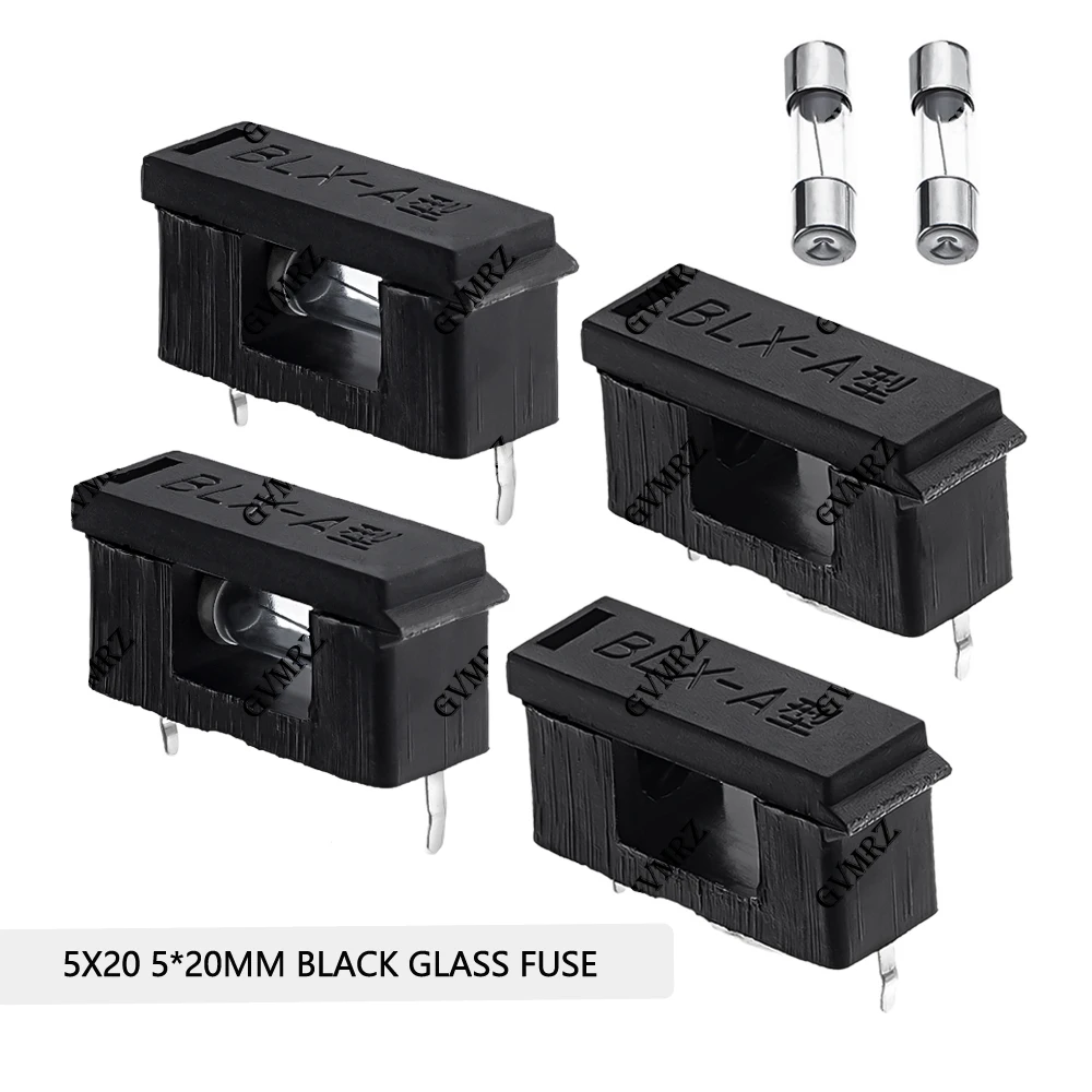 10 Stück/Set BLX-A 5X20 5*20MM Schwarzer Glas-Sicherungshalter 5*20 Sicherungsrohr-Sockel für Leiterplatten für 5X20MM Sicherungen Image