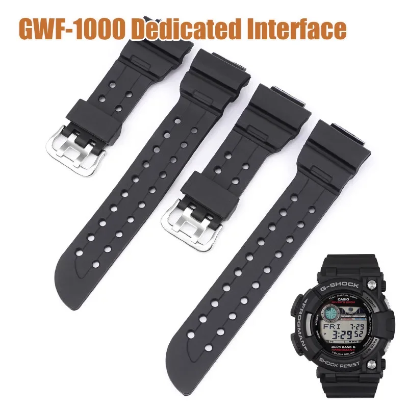 Armband für casio G-SHOCK frogman GWF-1000 5 gen schwarz gummi armband männer ersatz silikon sport wasserdicht armband Image