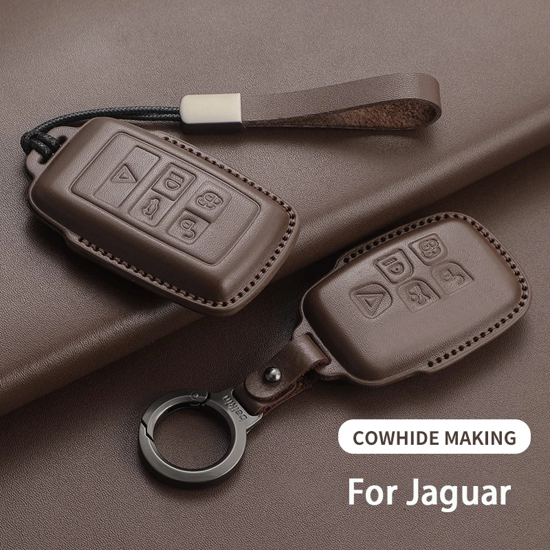 Leder-Autoschlüsselhülle für Jaguar XE XF XK XKR XFL F-TYPE F-PACE T-PACE Autoschlüsselhülle für Land Rover Range Rover Sport. Image