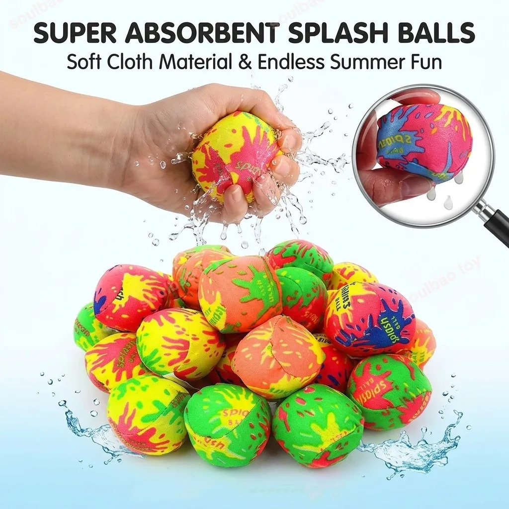 20-50 Stück Saugfähige Wurfballtücher Wiederverwendbare Sommer-Strand-Pool-Wasserspielzeuge Schwimmparty-Artikel für Wasserspiele Image