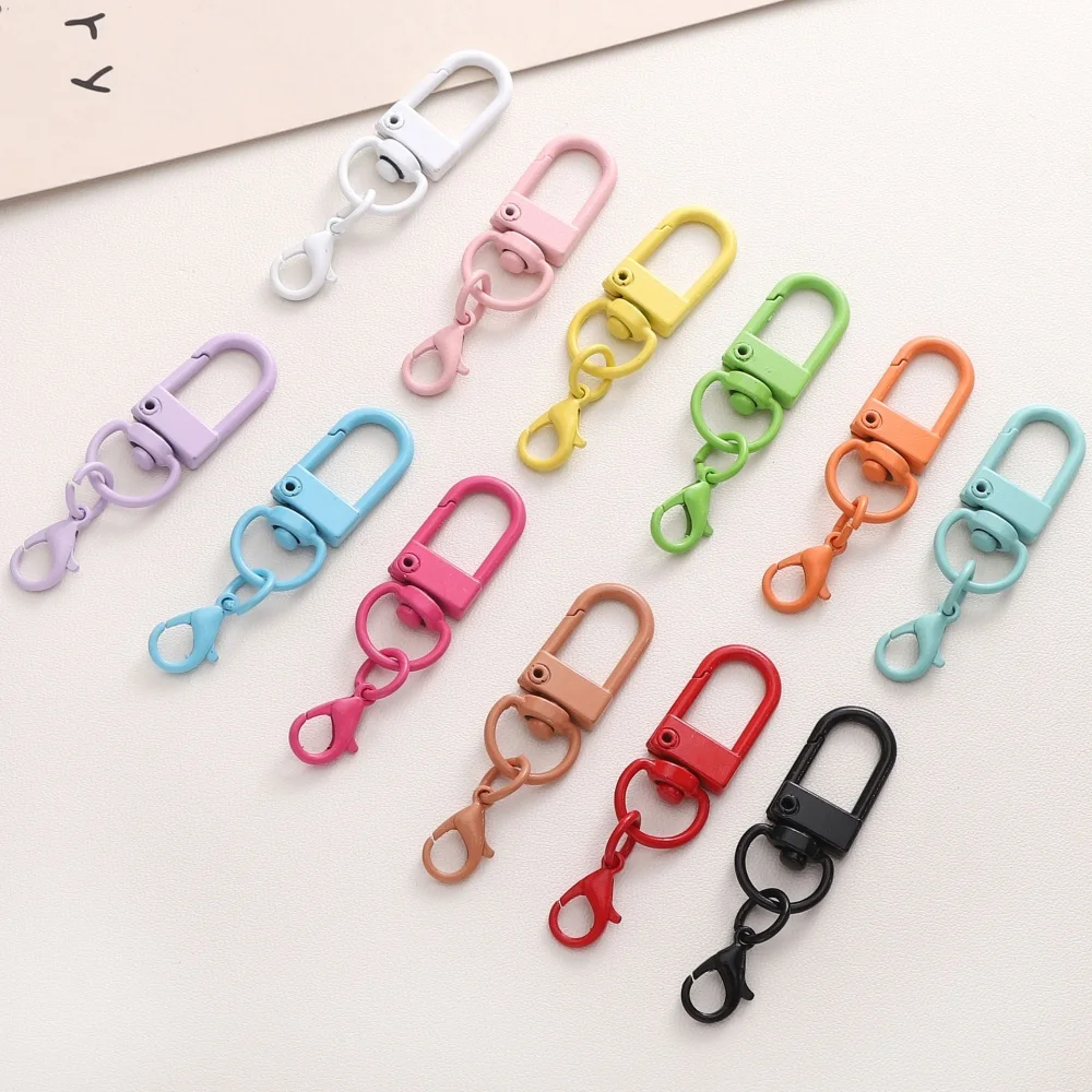 10 Stück Metall Bunte Legierung Karabinerhaken Schnallenverbinder für DIY Schlüsselanhänger Taschen Anhänger Zubehör Image