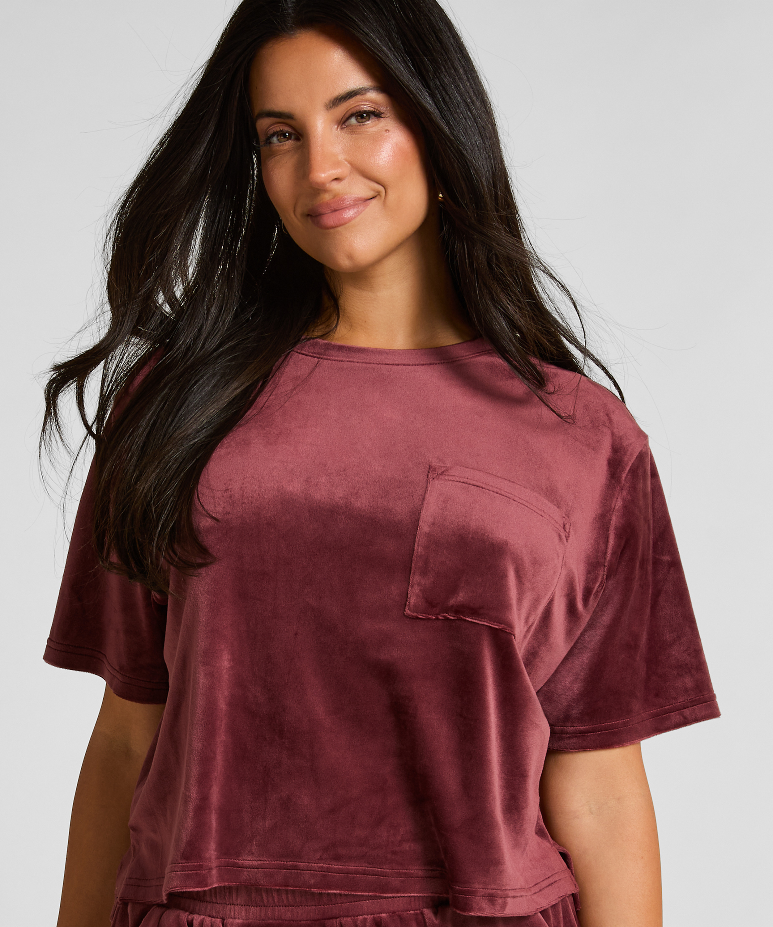 Hunkemöller Womens Top Velours Pocket - Red - Size Large | Hunkemöller Sale | Discount Designer Brands