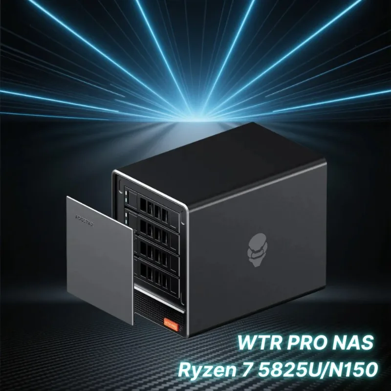 WTR PRO NAS Ryzen 7 5825U/N150 Mini-PC DDR4 3200MHz Unterstützt 2,5/3,5 Zoll HDD*4 M.2 2280 Desktop 2,5G LAN Gaming Büro DIY Computer