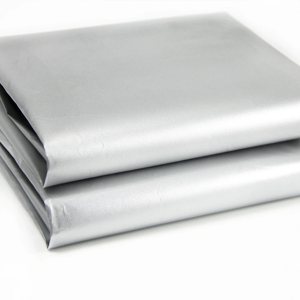 Neuer 50 x 150 cm verdunkelnder, drapierter Schattenstoff in Schwarz und Silber, 100 % Schattierung, leichtes, wasserdichtes Sonnenschutztuch, geringes Gewicht, 1Yc2033 Image
