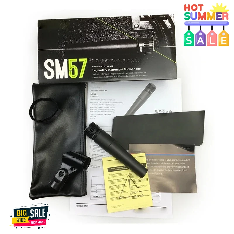 2026 HOT Mic SM57 Unidirektionales Kardioid-Dynamisches Mikrofon, Instrumentenmikrofon, für BBOX-Aufnahmen, Instrumentenaufnahmen Image