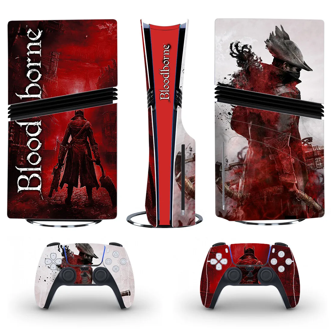 Game Bloodborne PS5 Pro Disc Digital Skin Sticker Aufkleber-Set für Konsole und 2 Controller PS5 Pro Disk Vinyl-Sticker Image