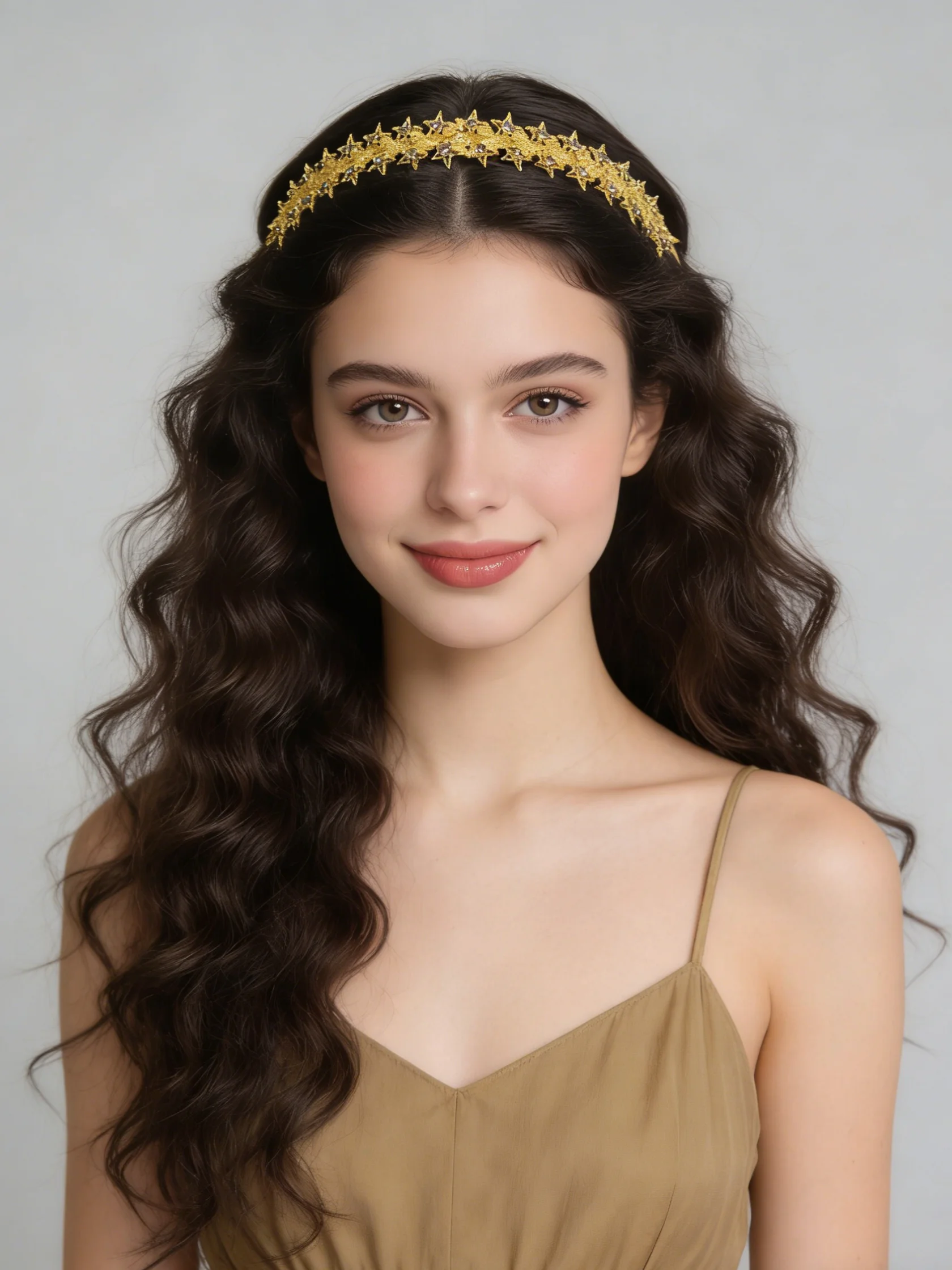 Goldener glänzender Stern-Mond-Metall-Stirnreif für Frauen und Mädchen, Party-Schmuck, beliebtes Luxus-Haar-Accessoire, Kopfreif, Haarbänder Image